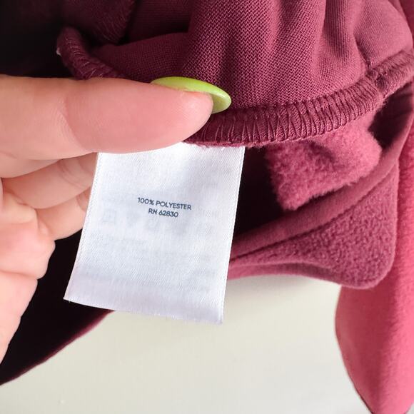 Lands' End Pink + Magneta Colorblock Snap Neck Heritage Fleece Pullover Medium - Picture 4 of 9